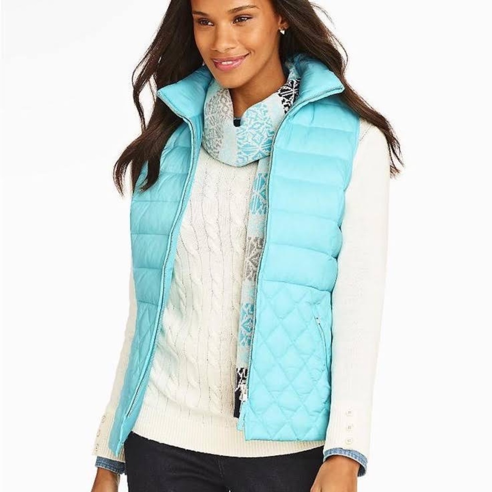 Medium Talbots teal down puffer vest